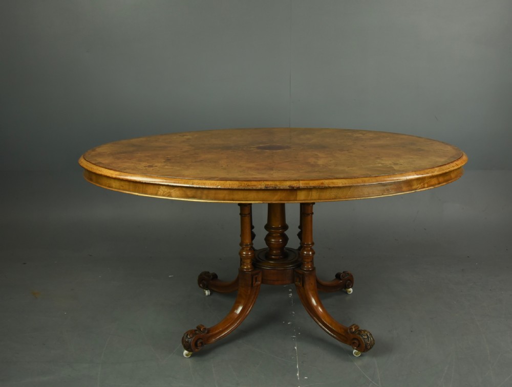  Victorian walnut inlaid breakfast table  View II