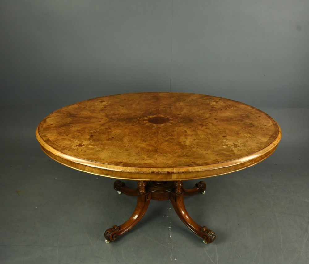  Victorian walnut inlaid breakfast table  View III