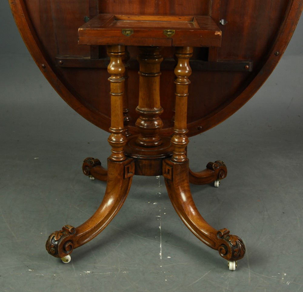  Victorian walnut inlaid breakfast table  View VII