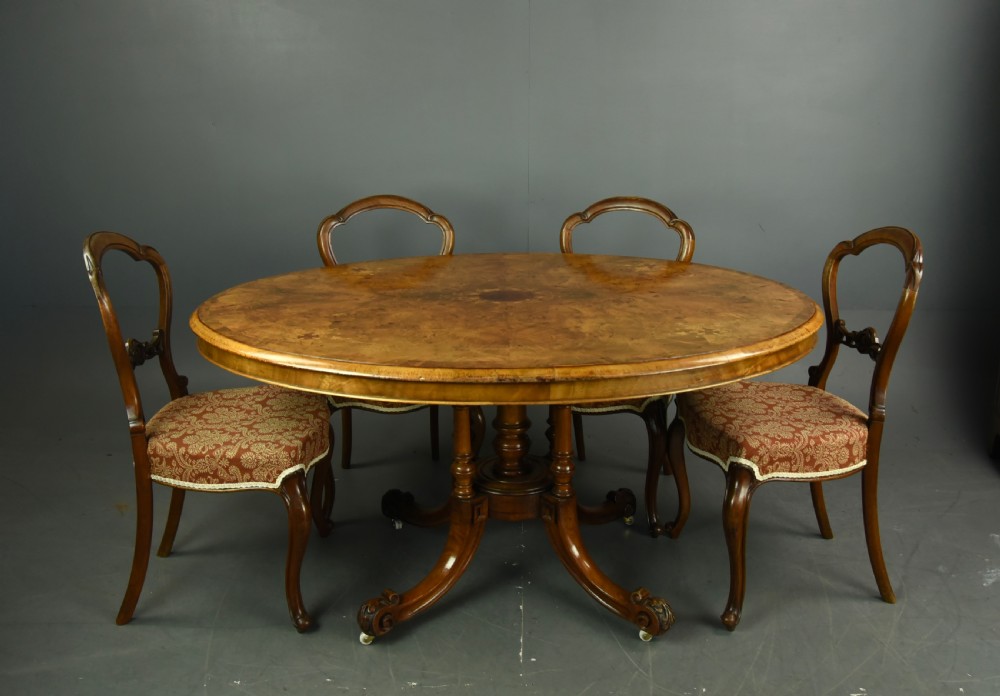  Victorian walnut inlaid breakfast table  View VIII