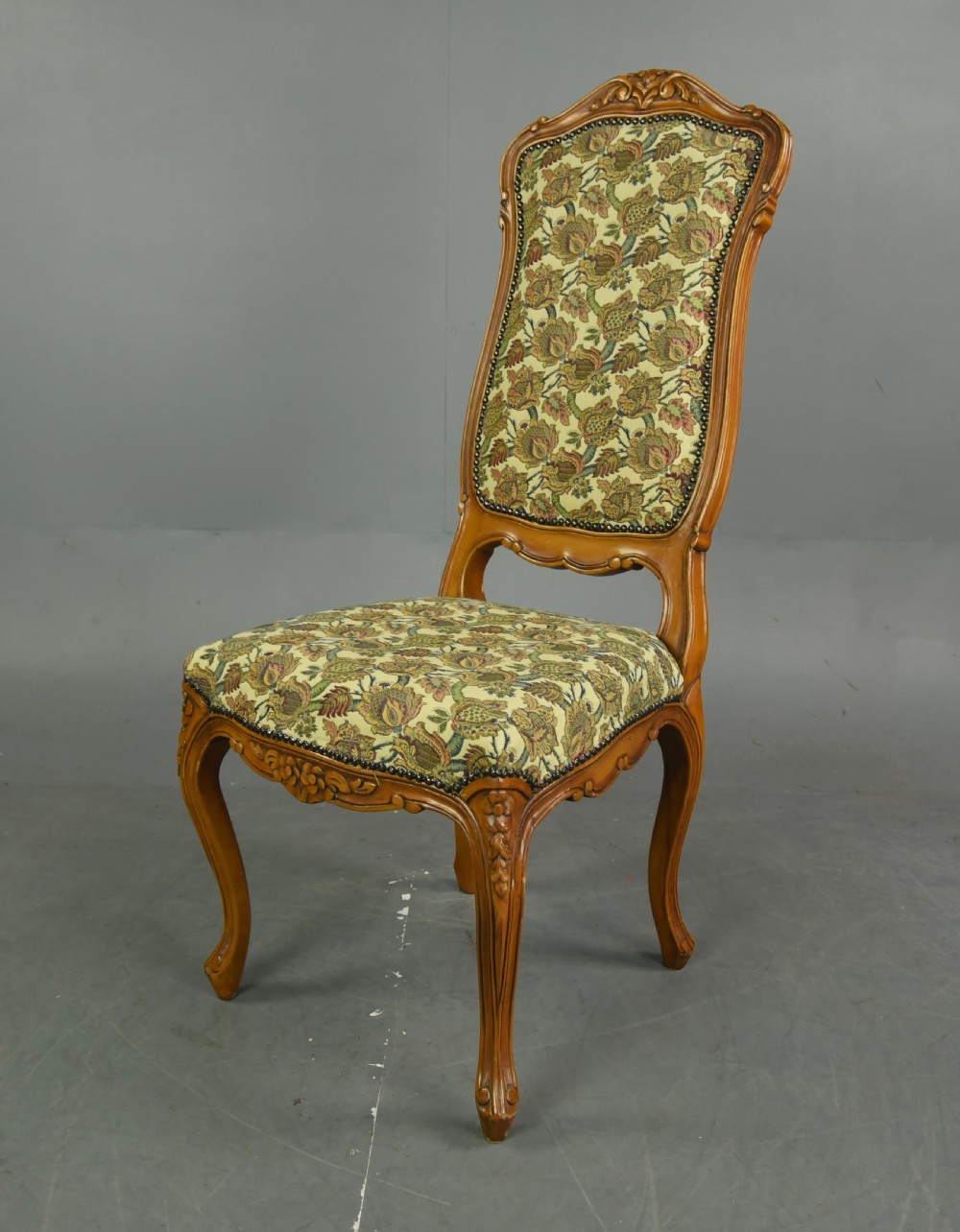 Set of eight French high back dining chairs  View II