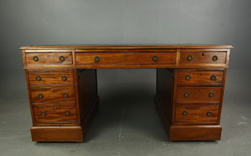 Antique Georgian style mahogany partners desk circa 1900