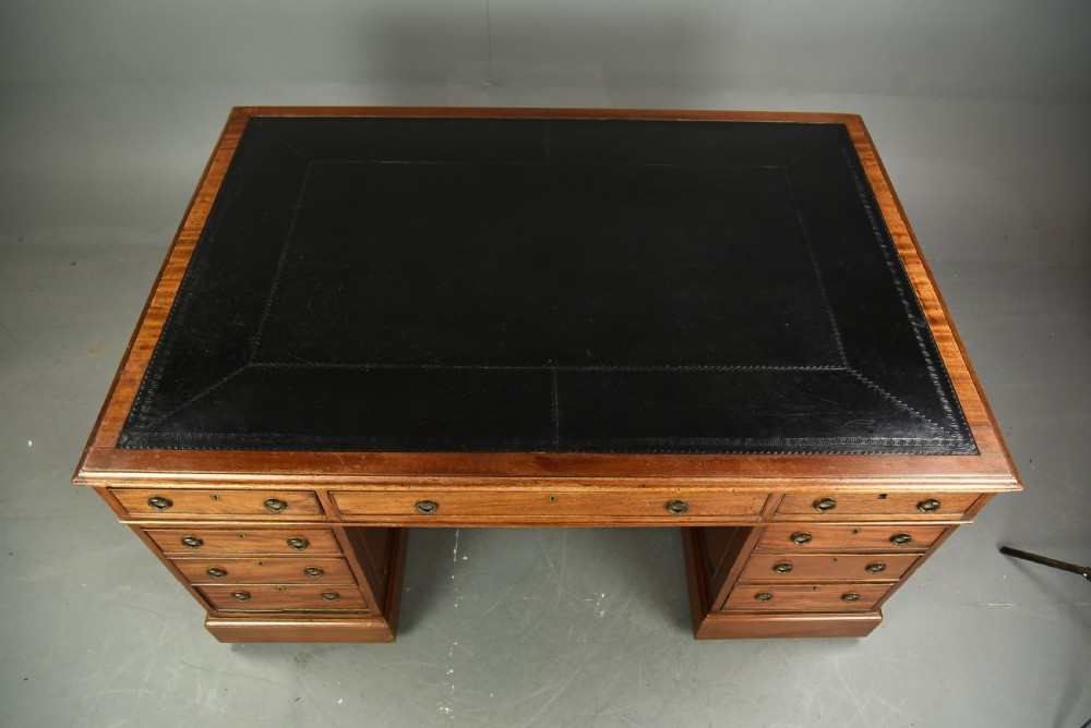Antique Georgian style mahogany partners desk circa 1900 View VI