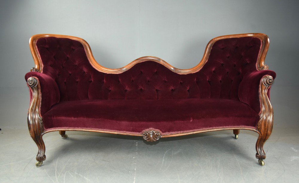 Victorian Rosewood double ended sofa settee 