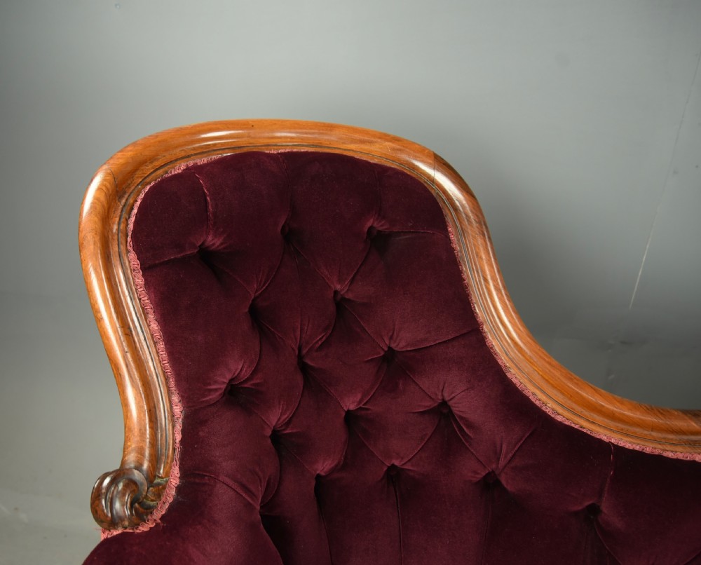 Victorian Rosewood double ended sofa settee  View II