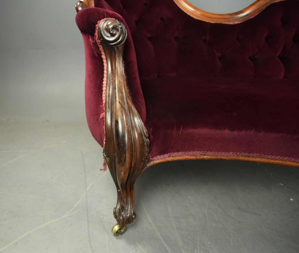 Victorian Rosewood double ended sofa settee  View VI