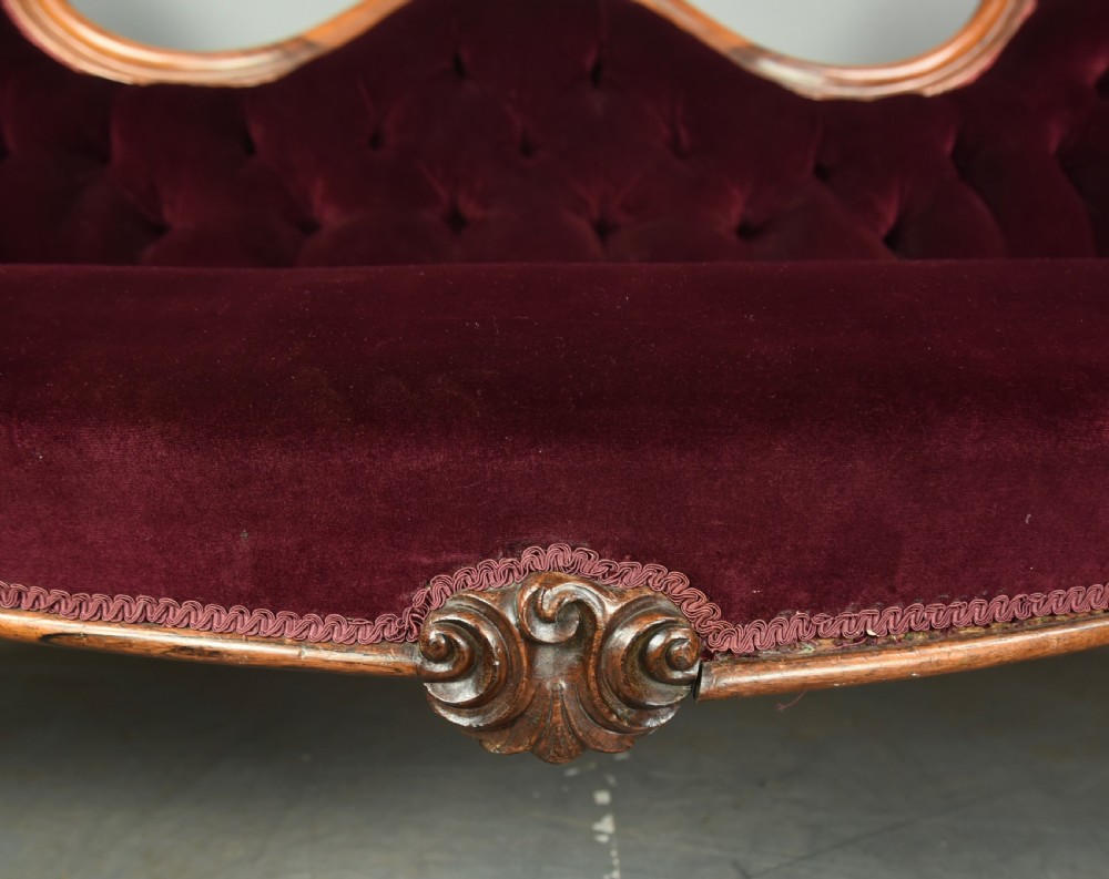 Victorian Rosewood double ended sofa settee  View VII