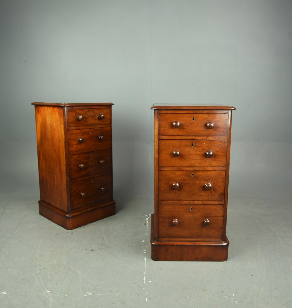 Pair of Victorian mahogany bedside chests of drawers  View III