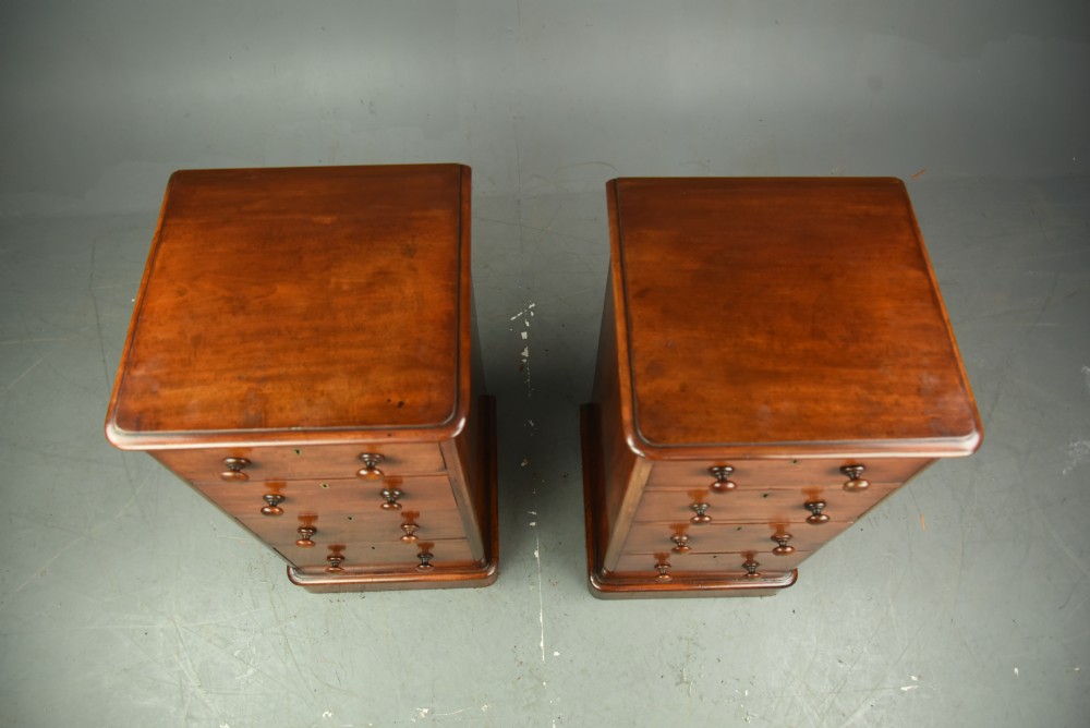 Pair of Victorian mahogany bedside chests of drawers  View VIII