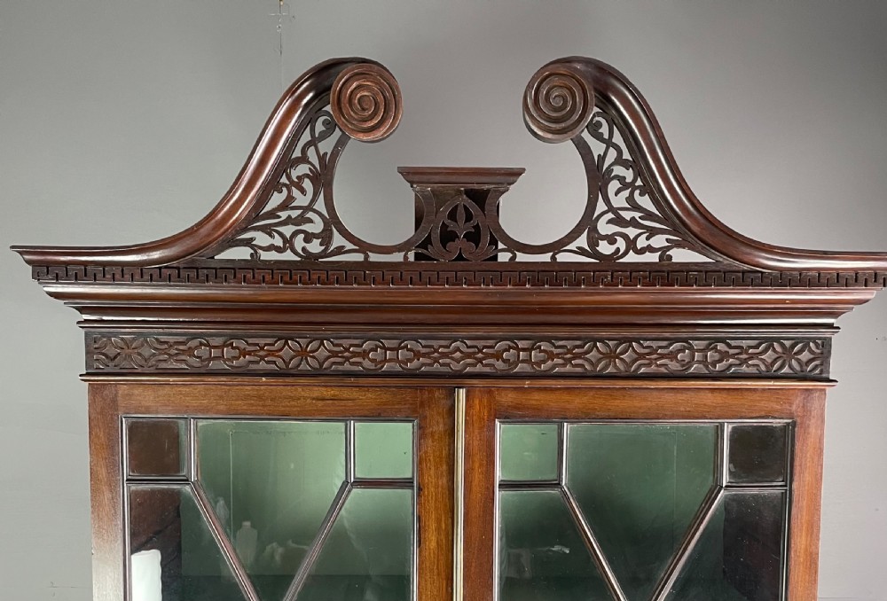 Edwardian Chippendale revival bookcase  View III