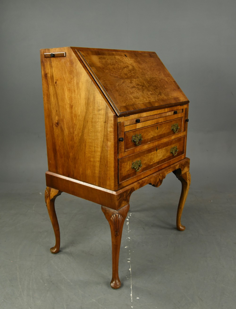 Small Queen Anne style walnut bureau  View III