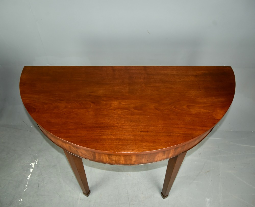 Pair of Georgian mahogany Demi lune console tables  View VI