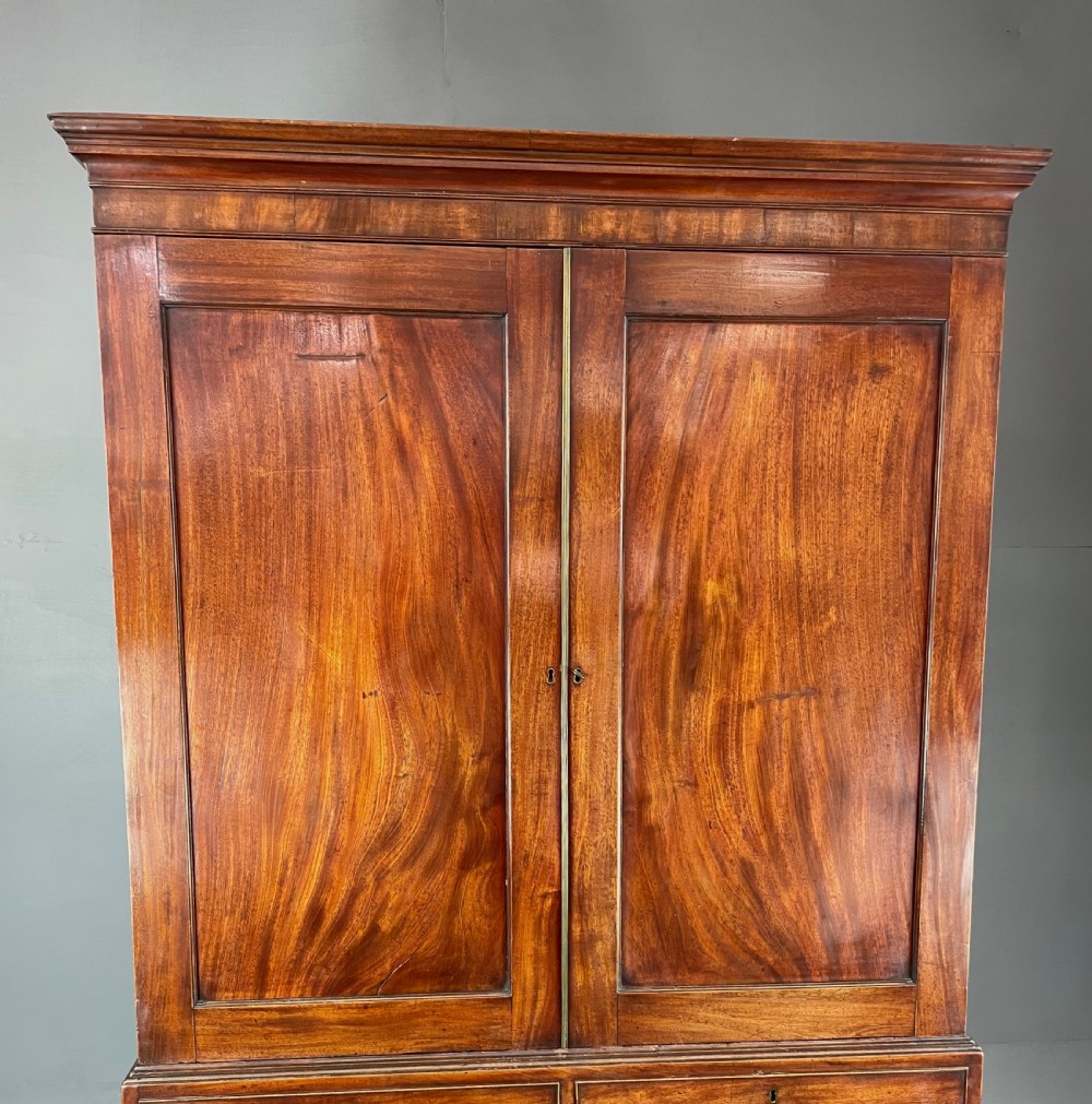 Georgian mahogany linen press wardrobe  View II