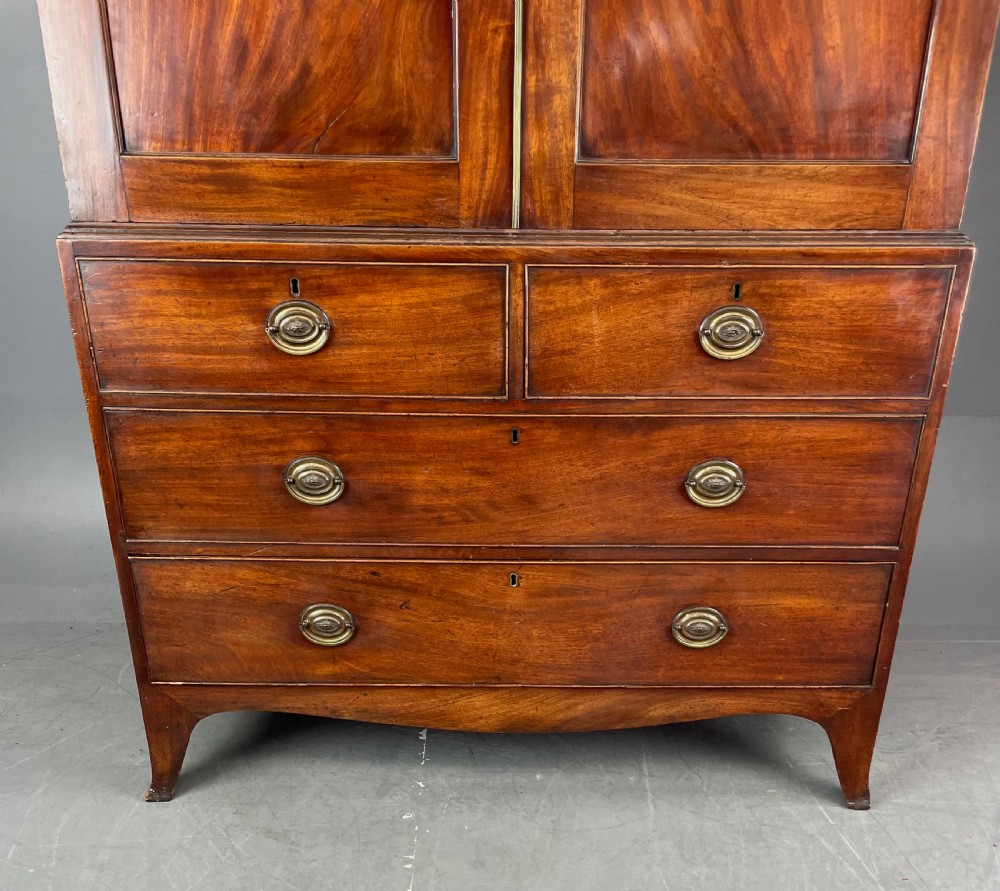 Georgian mahogany linen press wardrobe  View III
