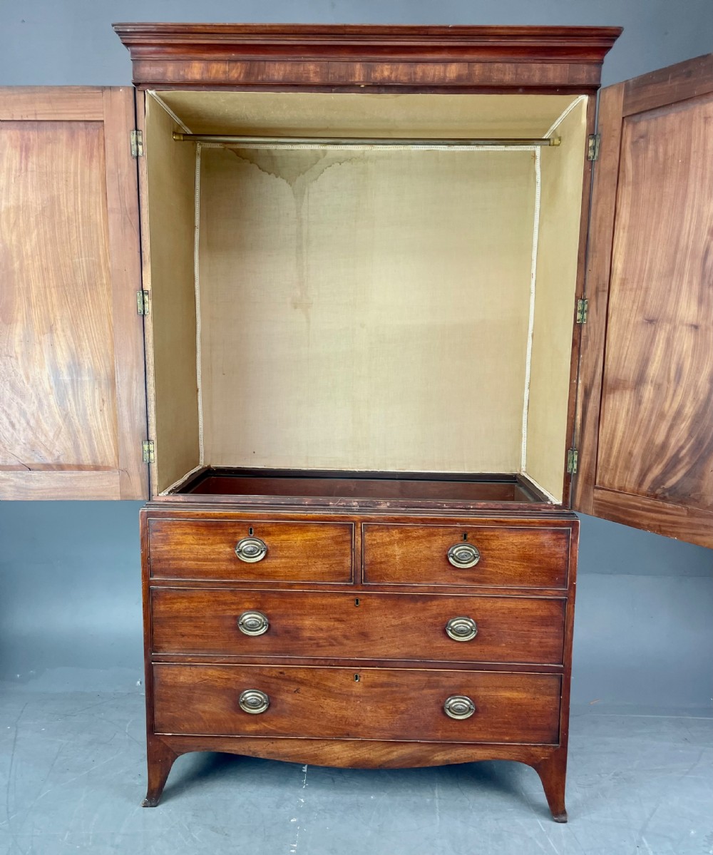 Georgian mahogany linen press wardrobe  View VI