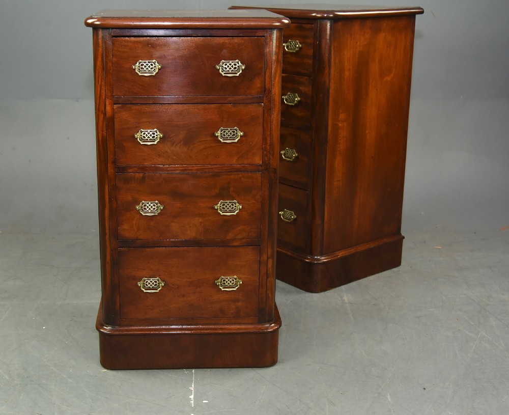 Pair of Victorian mahogany bedside chests von drawers  View V