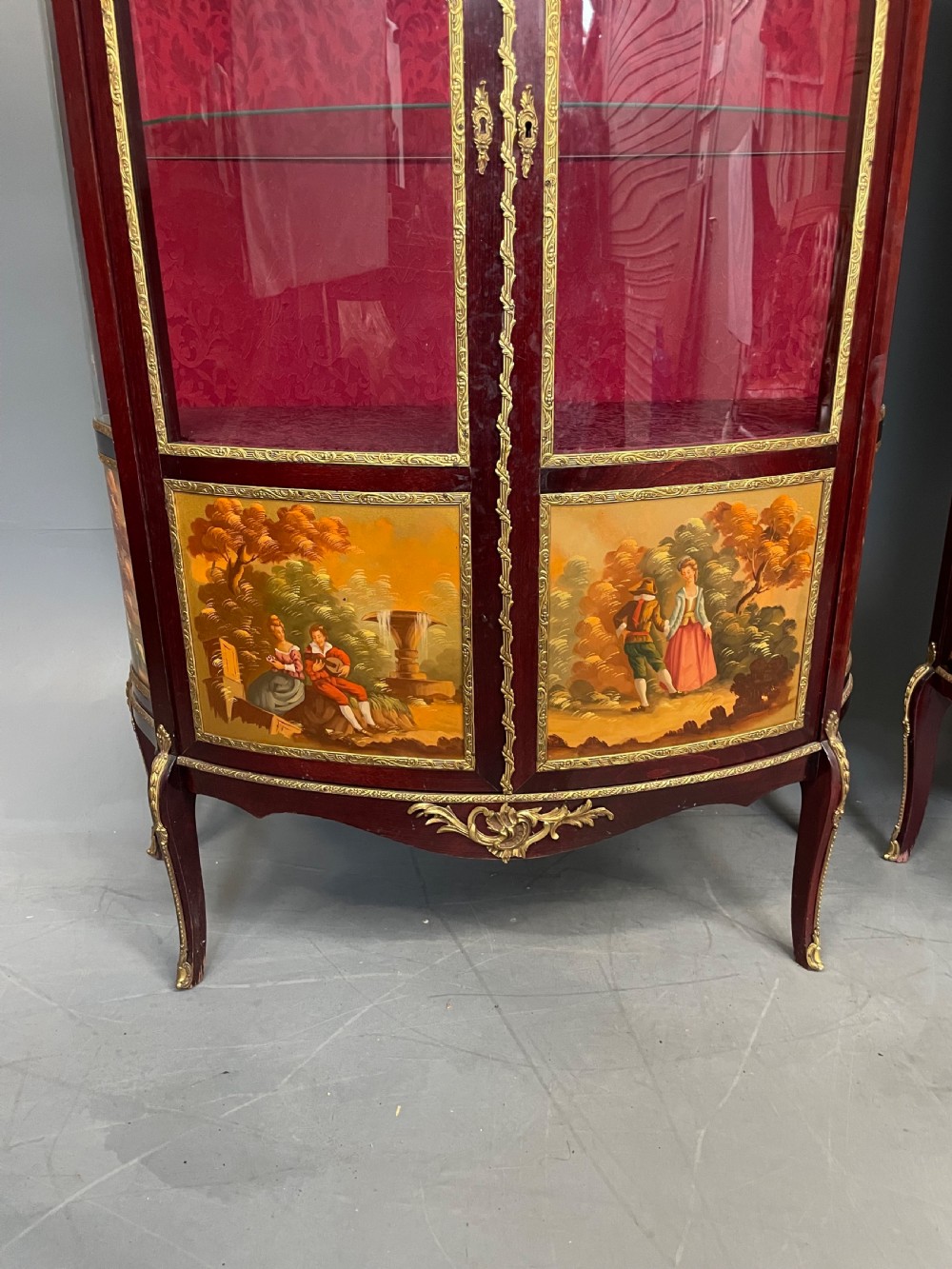 Pair of French  Display Cabinets vatrines Painted Vernis Martin  View XII