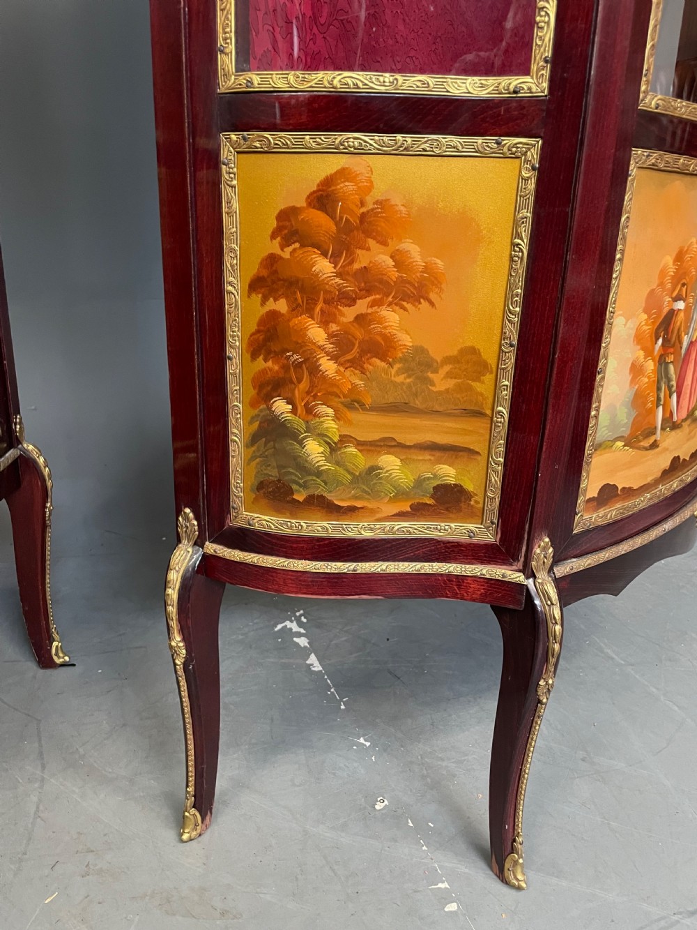 Pair of French  Display Cabinets vatrines Painted Vernis Martin  View XVI