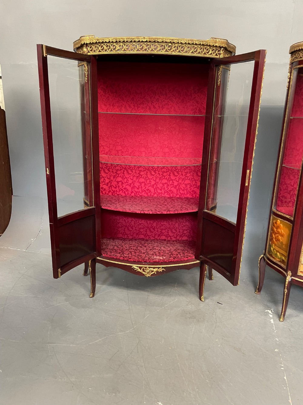 Pair of French  Display Cabinets vatrines Painted Vernis Martin  View XVII
