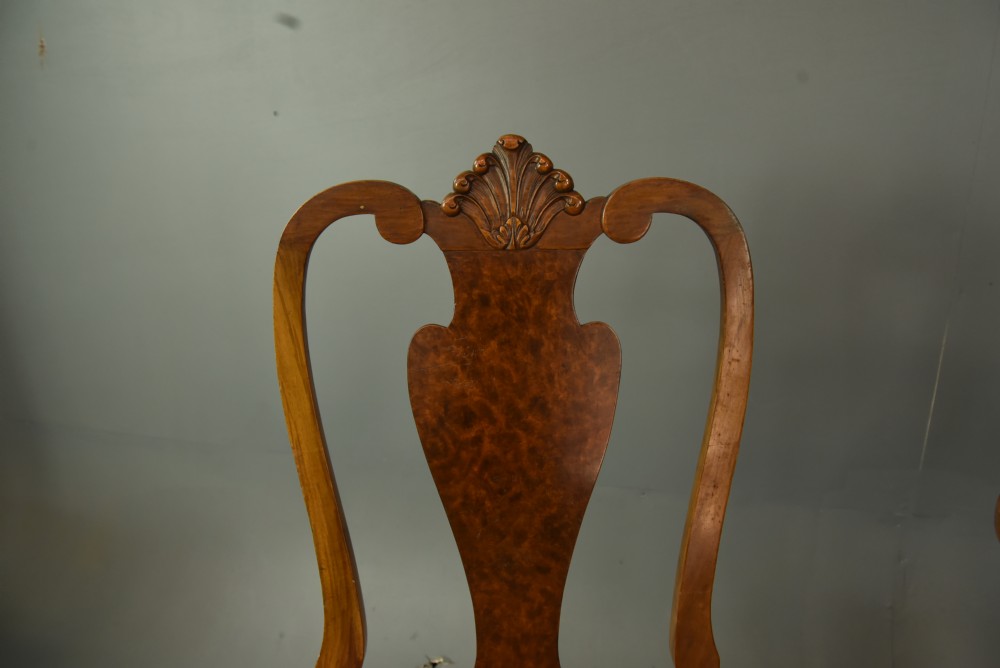 Walnut Queen Anne style dining table and chairs  View IX