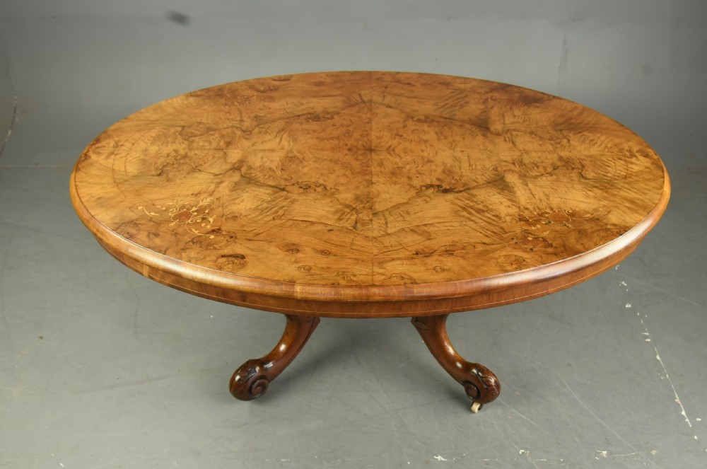 Victorian burr walnut coffee table 