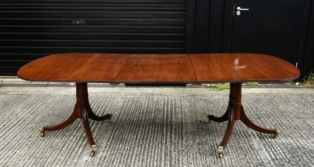 Regency style twin pillar dining table 