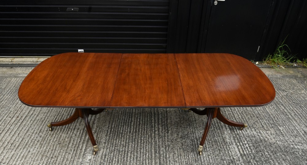 Regency style twin pillar dining table  View II
