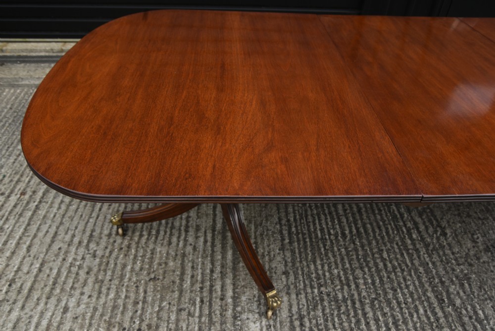 Regency style twin pillar dining table  View III