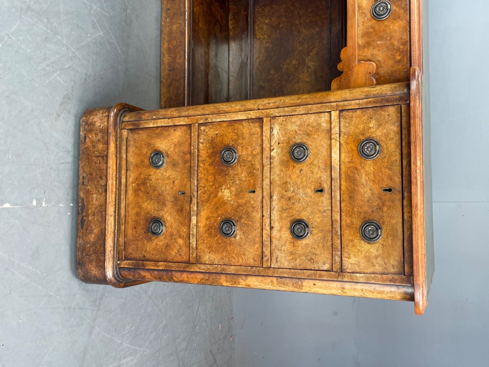 Victorian burr walnut pedestal desk  View VII