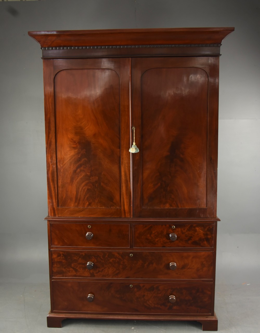 Victorian mahogany linen press wardrobe 
