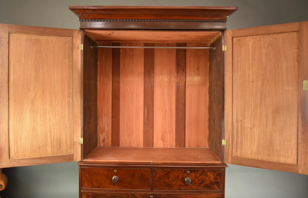 Victorian mahogany linen press wardrobe  View II