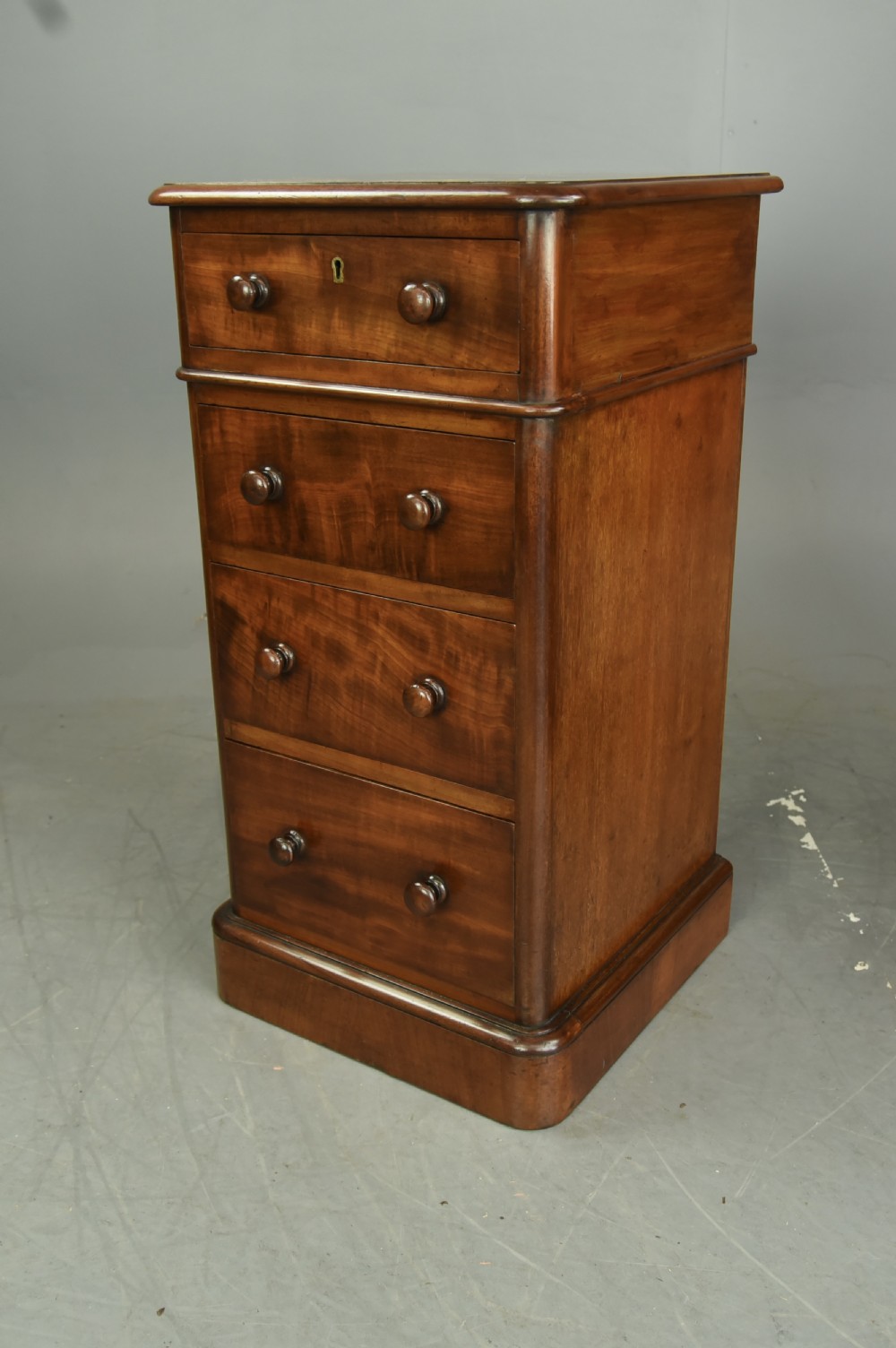 Antique pair of mahogany bedside chests of drawers  View IV