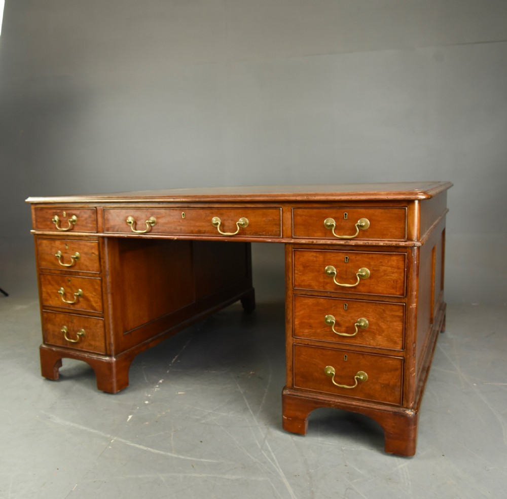 Antique Victorian mahogany partners desk 