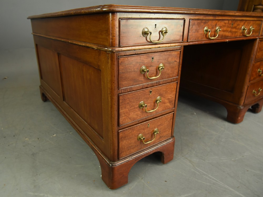 Antique Victorian mahogany partners desk  View IV