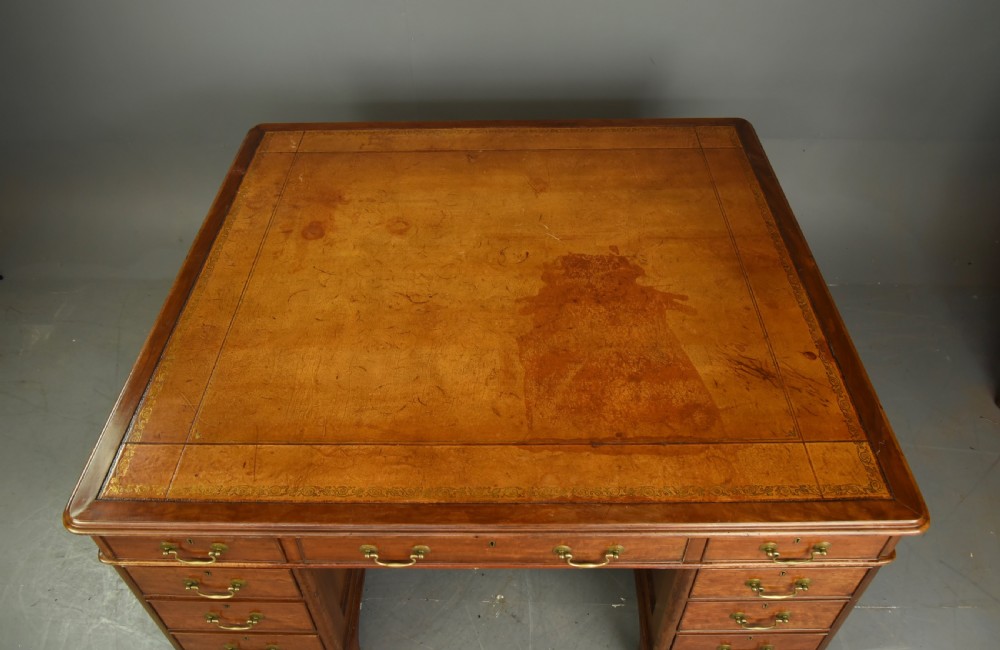 Antique Victorian mahogany partners desk  View VII