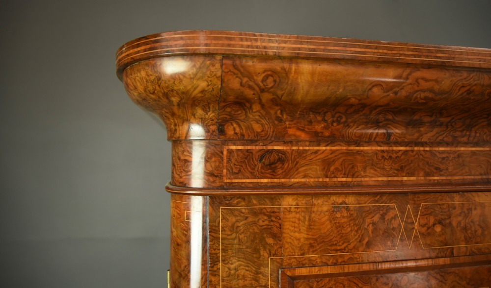 Victorian burr walnut triple wardrobe  View IV