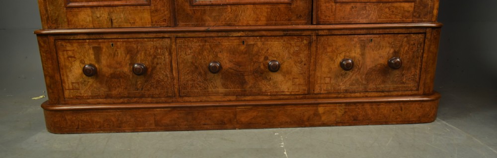 Victorian burr walnut triple wardrobe  View VII