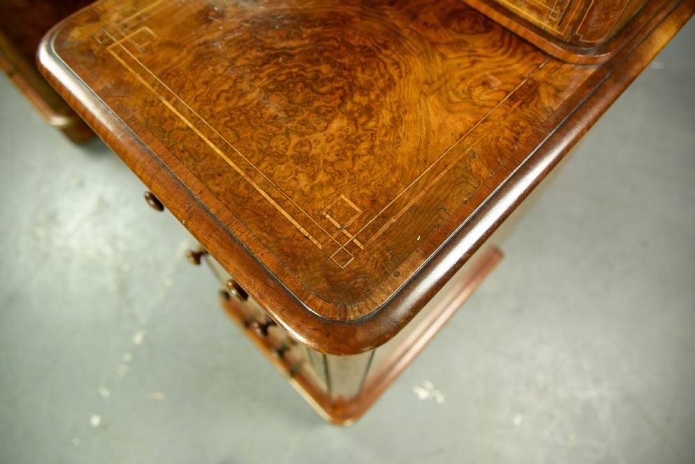Victorian walnut pedestal dressing table  View V