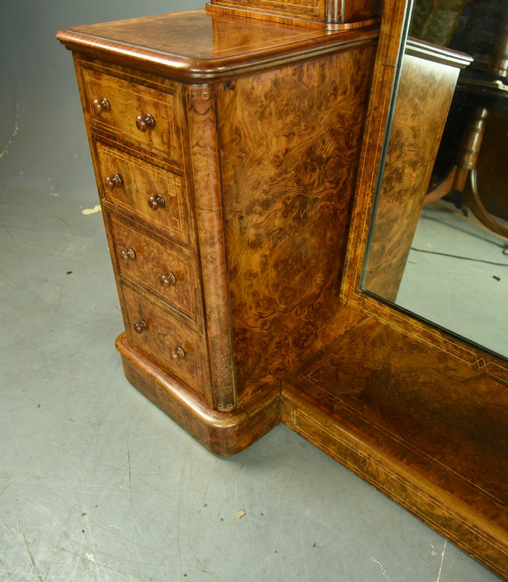 Victorian walnut pedestal dressing table  View VI