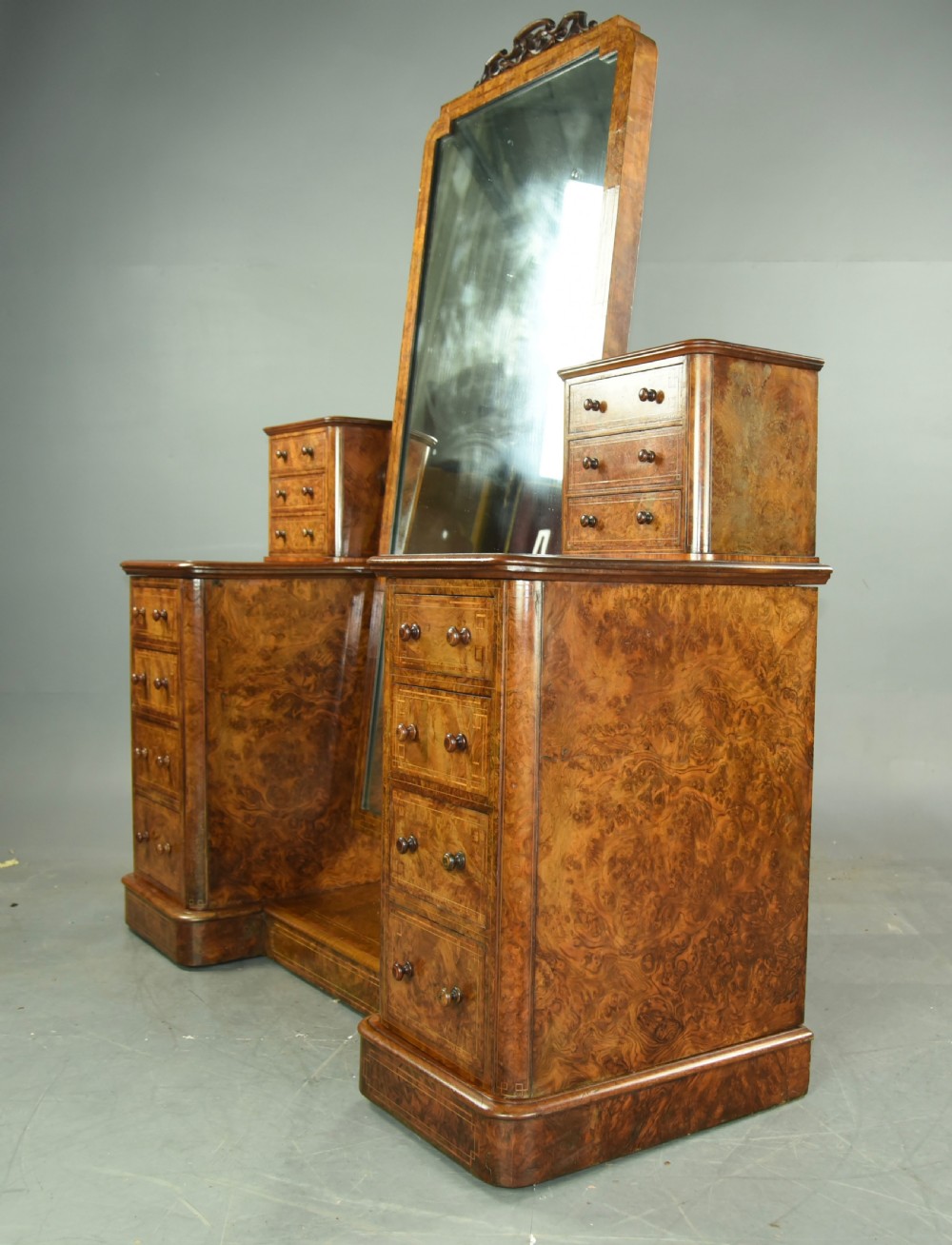 Victorian walnut pedestal dressing table  View VIII