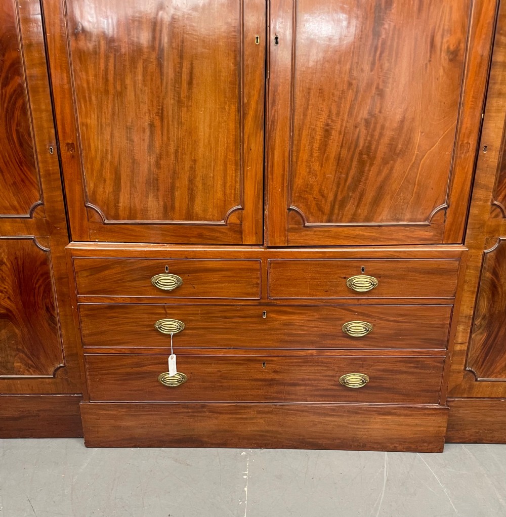 Large Georgian mahogany four door wardrobe  View IV