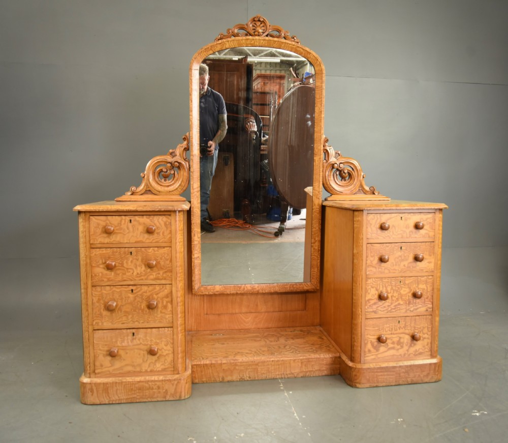 Antique Victorian pedestal dressing table 
