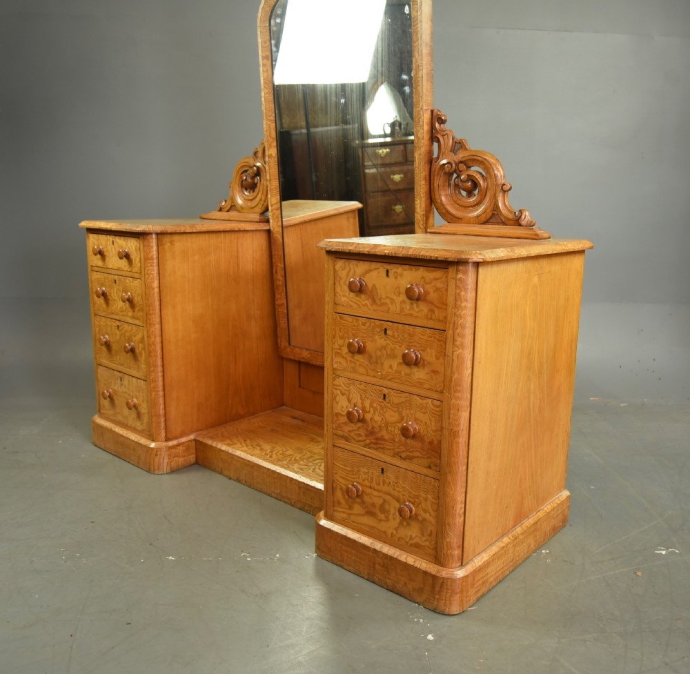 Antique Victorian pedestal dressing table  View VI