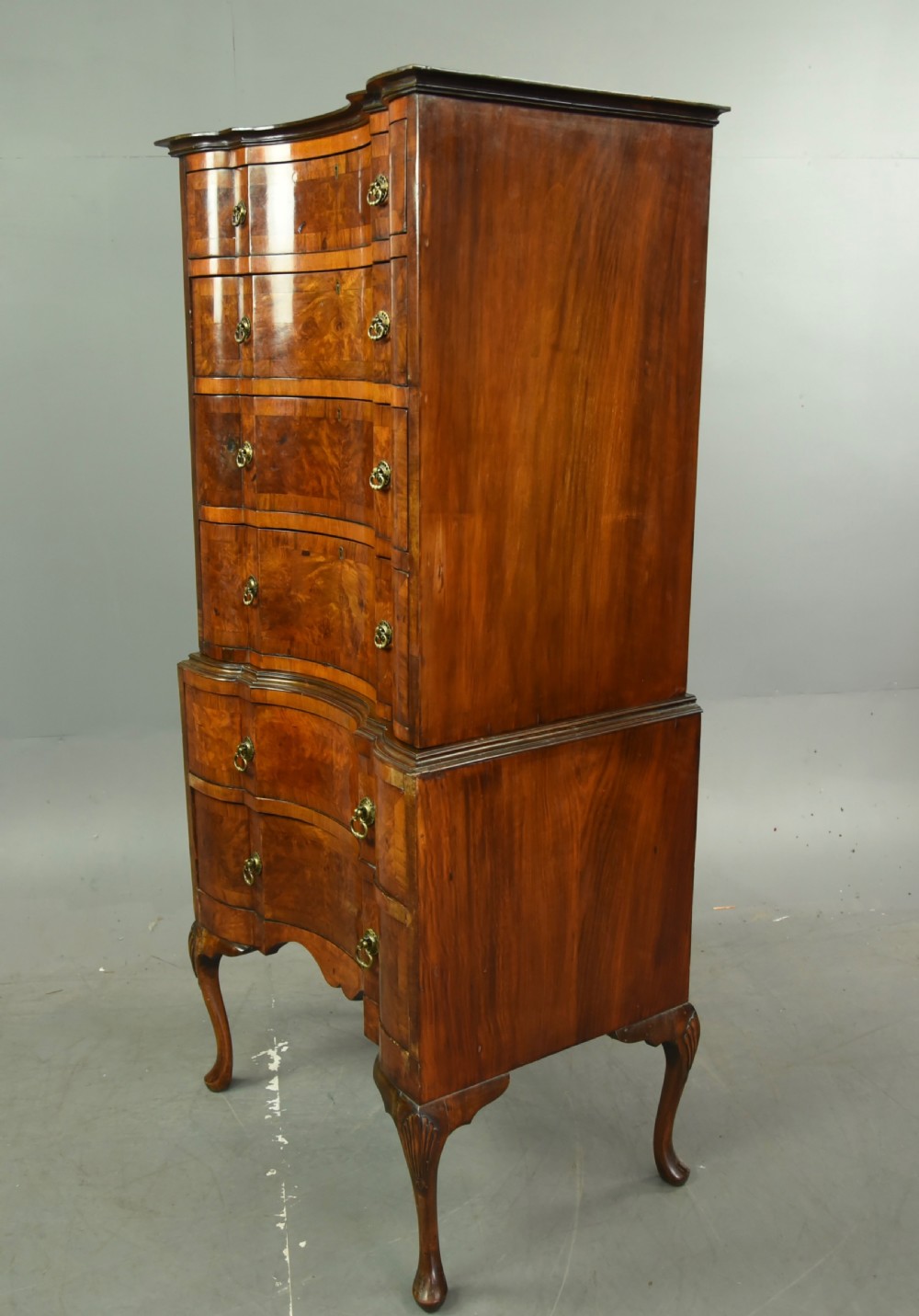 Queen Anne revival walnut chest on chest  View III