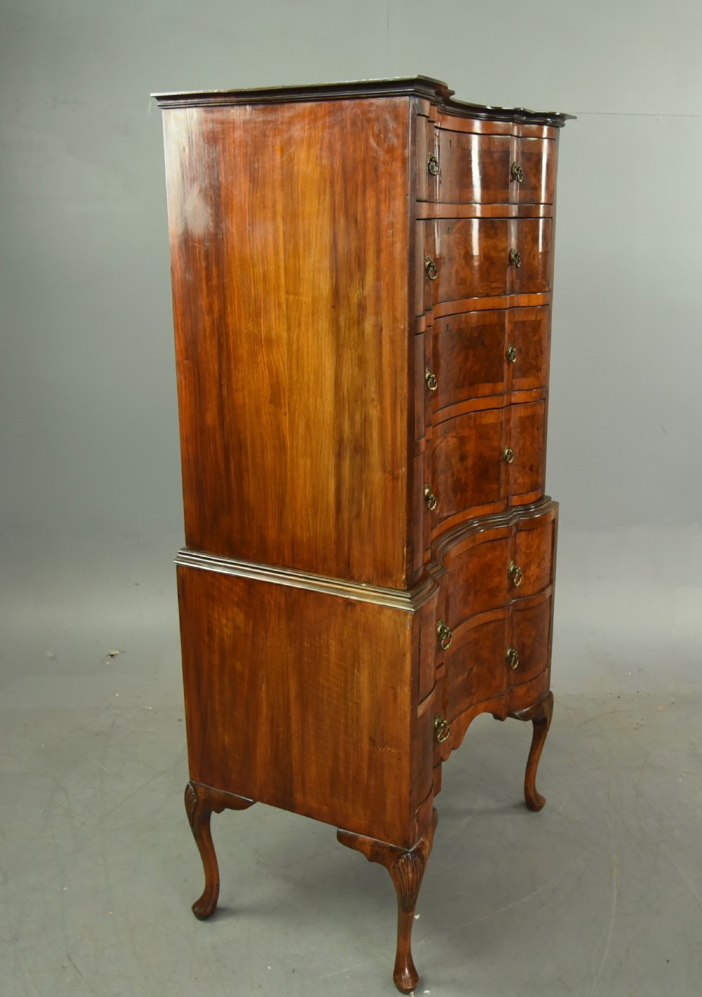 Queen Anne revival walnut chest on chest  View IV