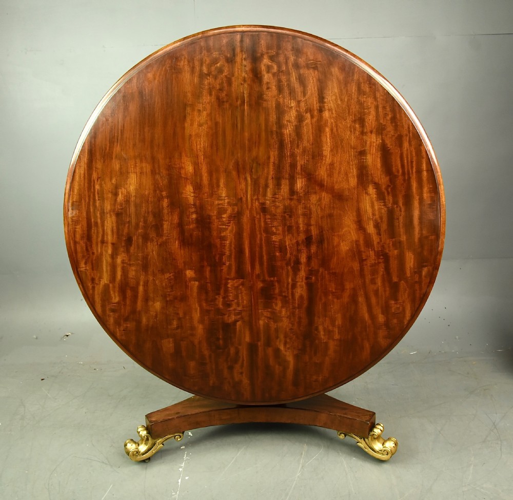 Large Victorian mahogany circular dining table seats six  View III