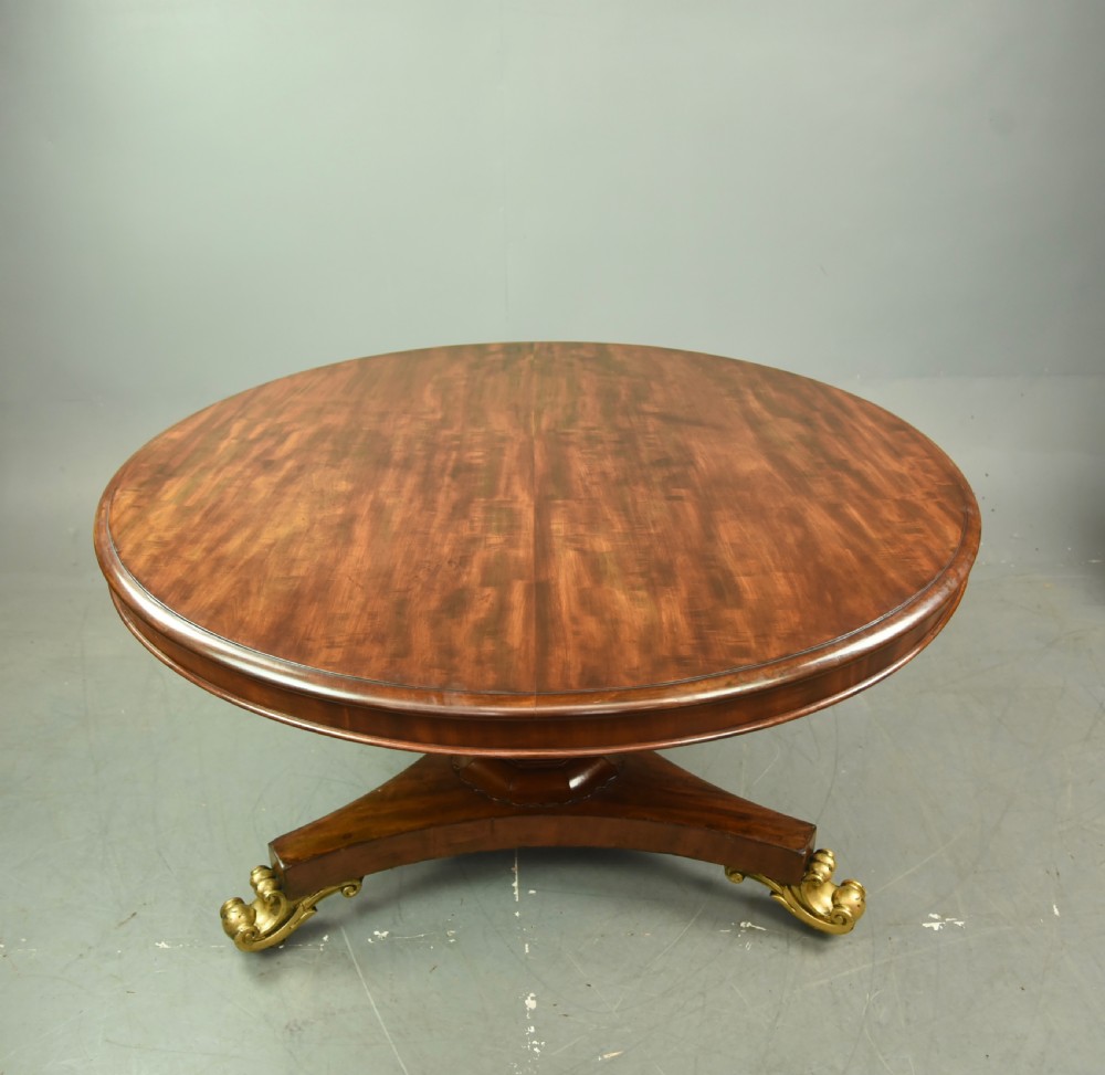 Large Victorian mahogany circular dining table seats six  View IV