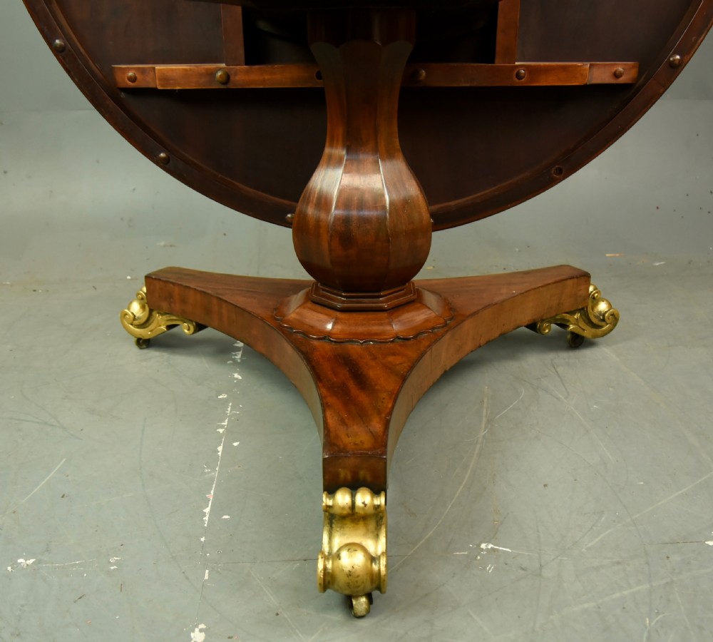 Large Victorian mahogany circular dining table seats six  View VI