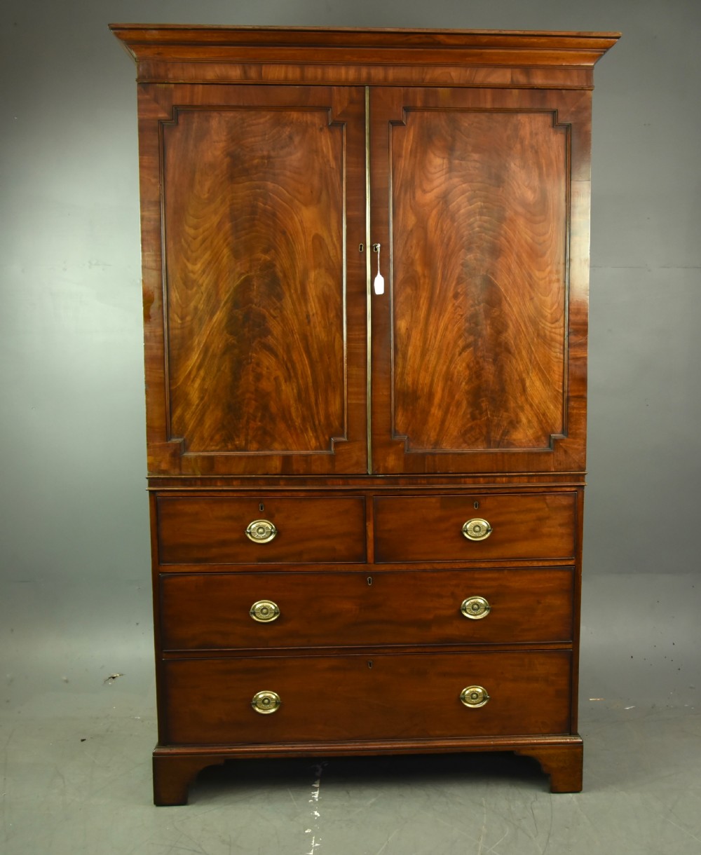 Georgian mahogany linen press wardrobe 
