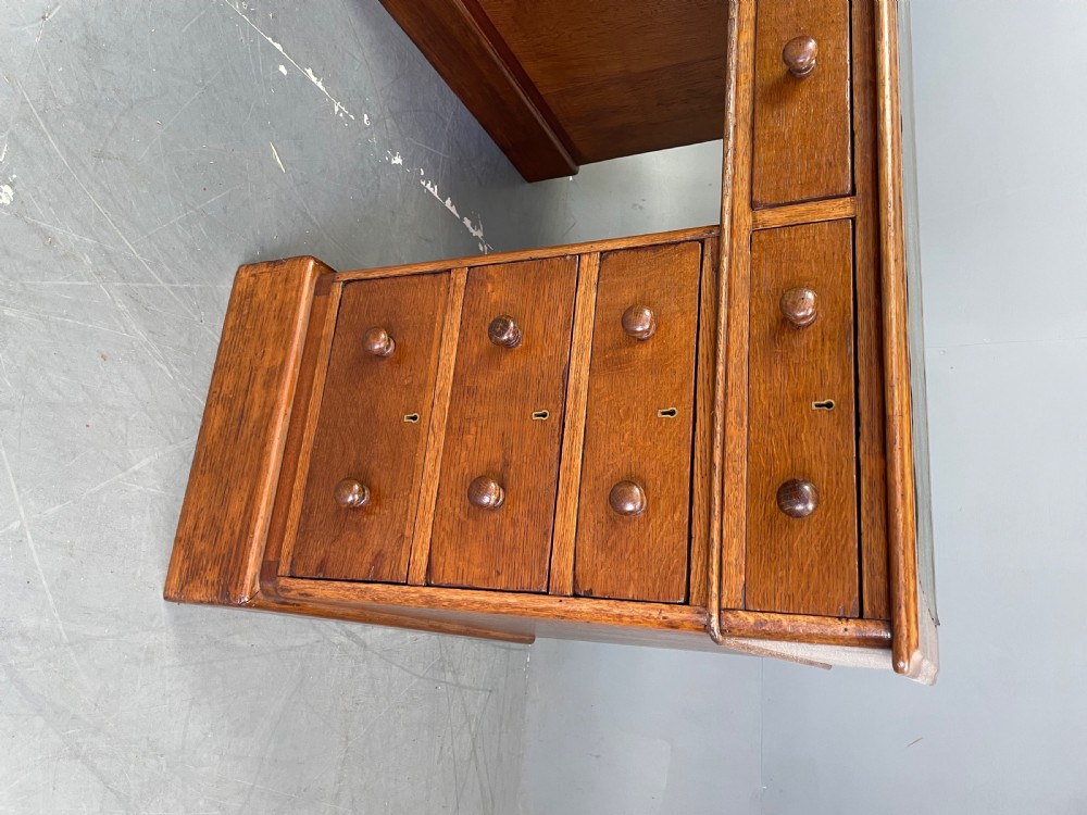 Victorian oak pedestal desk  View III